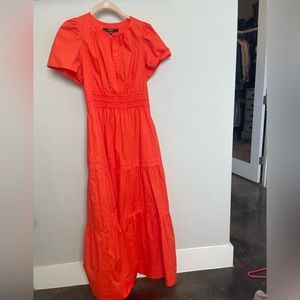 Orange cotton maxi dress
